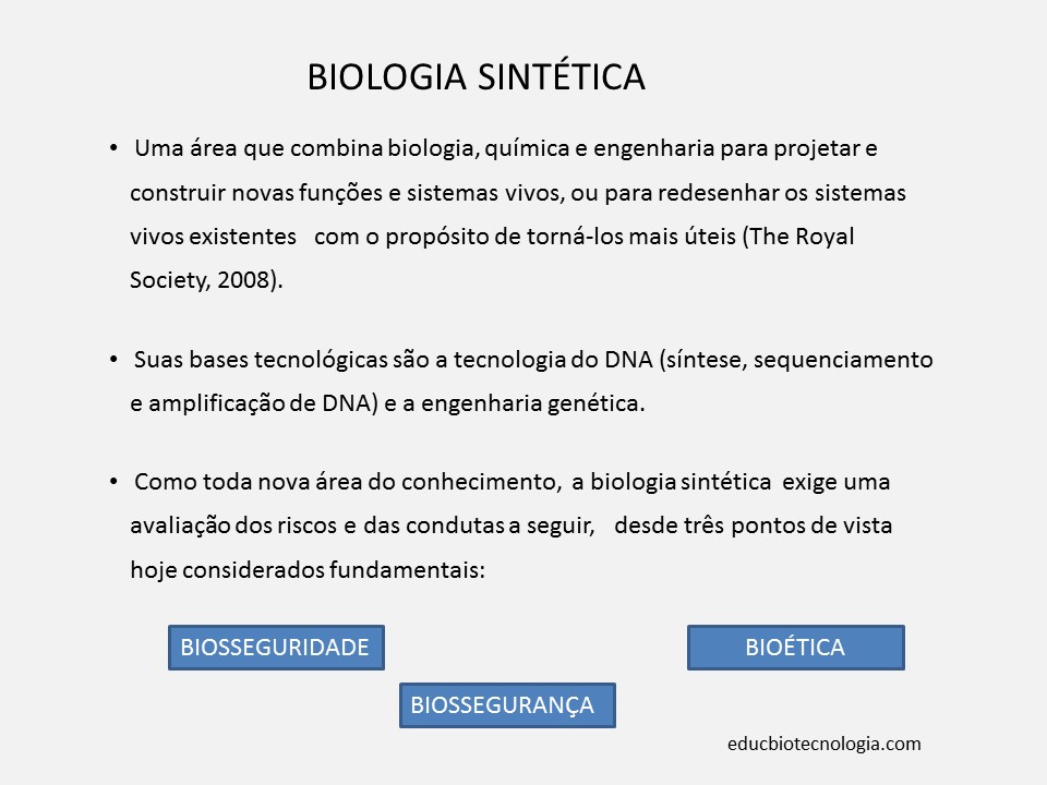 Breve resumo sobre o que é a Biologia Sintética